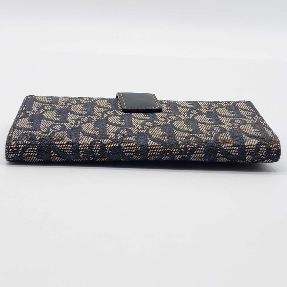 100% Authentic Christian Dior Navy Blue Canvas Wallet - Picture 8 of 12